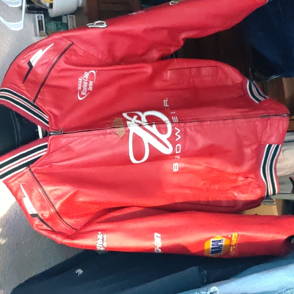 Leather Budweiser Dale Earnhardt Jr. Racing Reversible jacket!